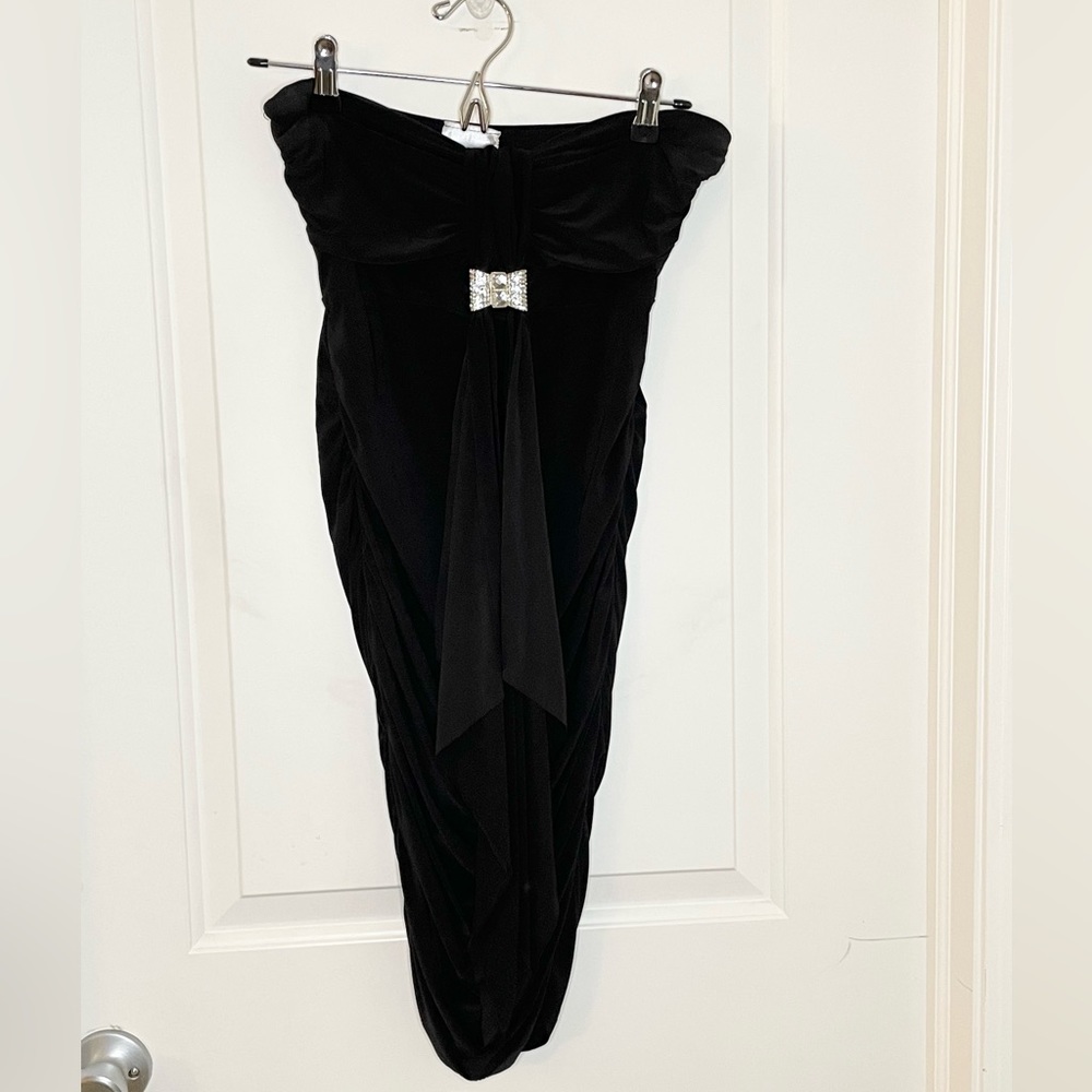 Sabora black bodycon strapless cocktail dress size L